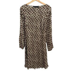 Realisation Par The Rainey Silk Sheer Mini Shift Dress Brown L Quiet Luxury